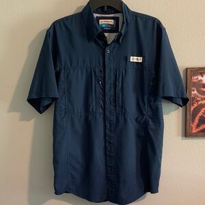 Magellan Outdoors Dark Blue Short Sleeve Shirt